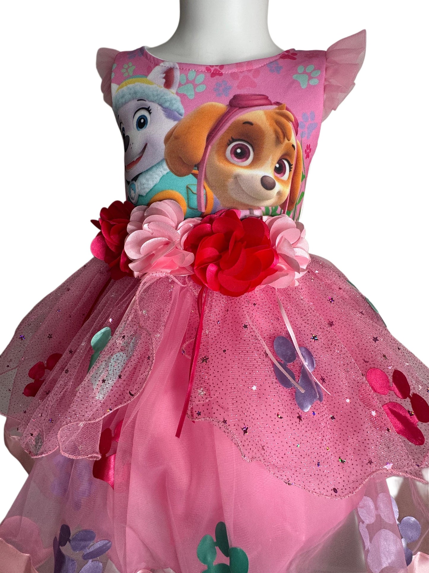Paw Patrol Princess Tutu Dress β Skye & Everest Birthday Outfit β Handmade Party Dress for Girls