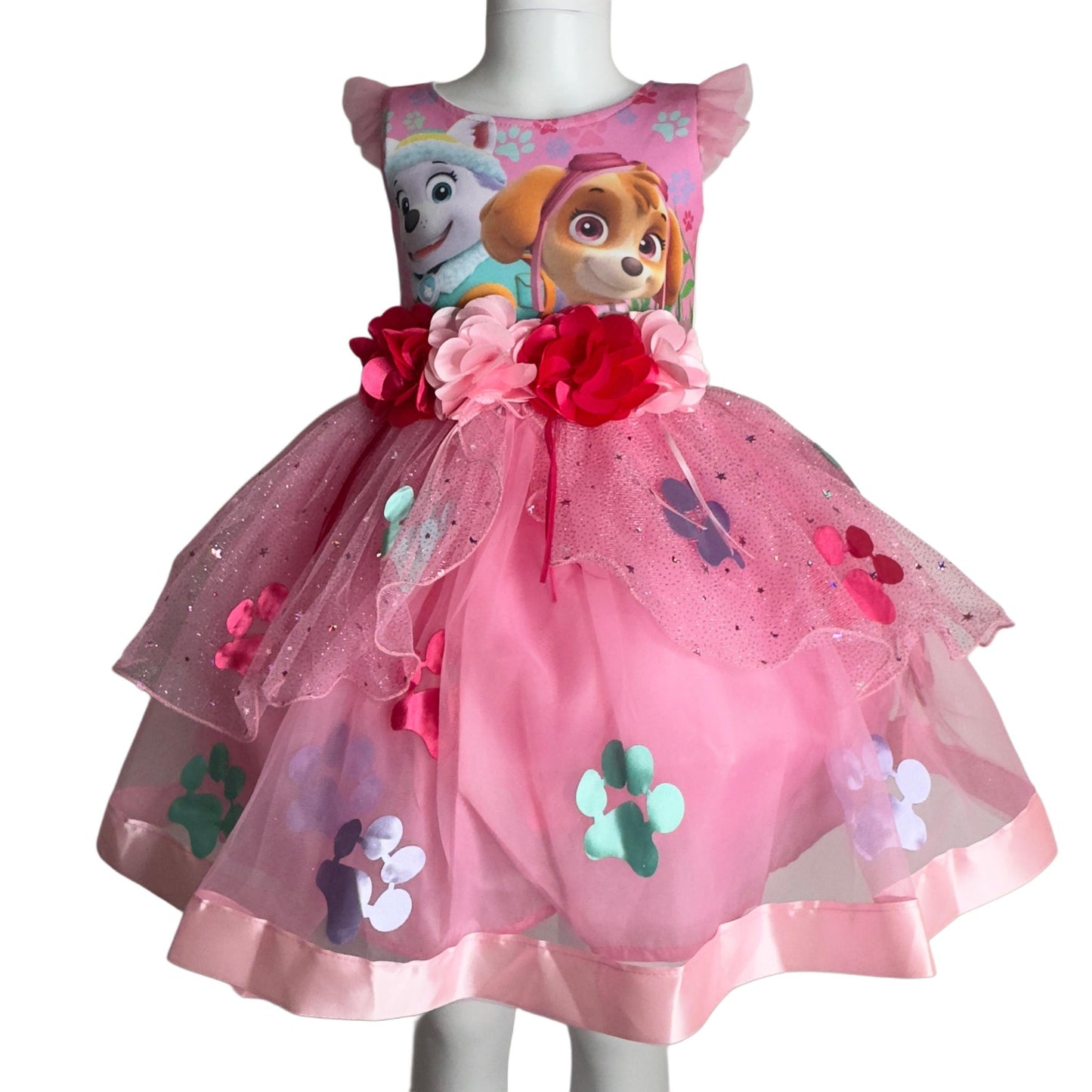 Paw Patrol Princess Tutu Dress β Skye & Everest Birthday Outfit β Handmade Party Dress for Girls