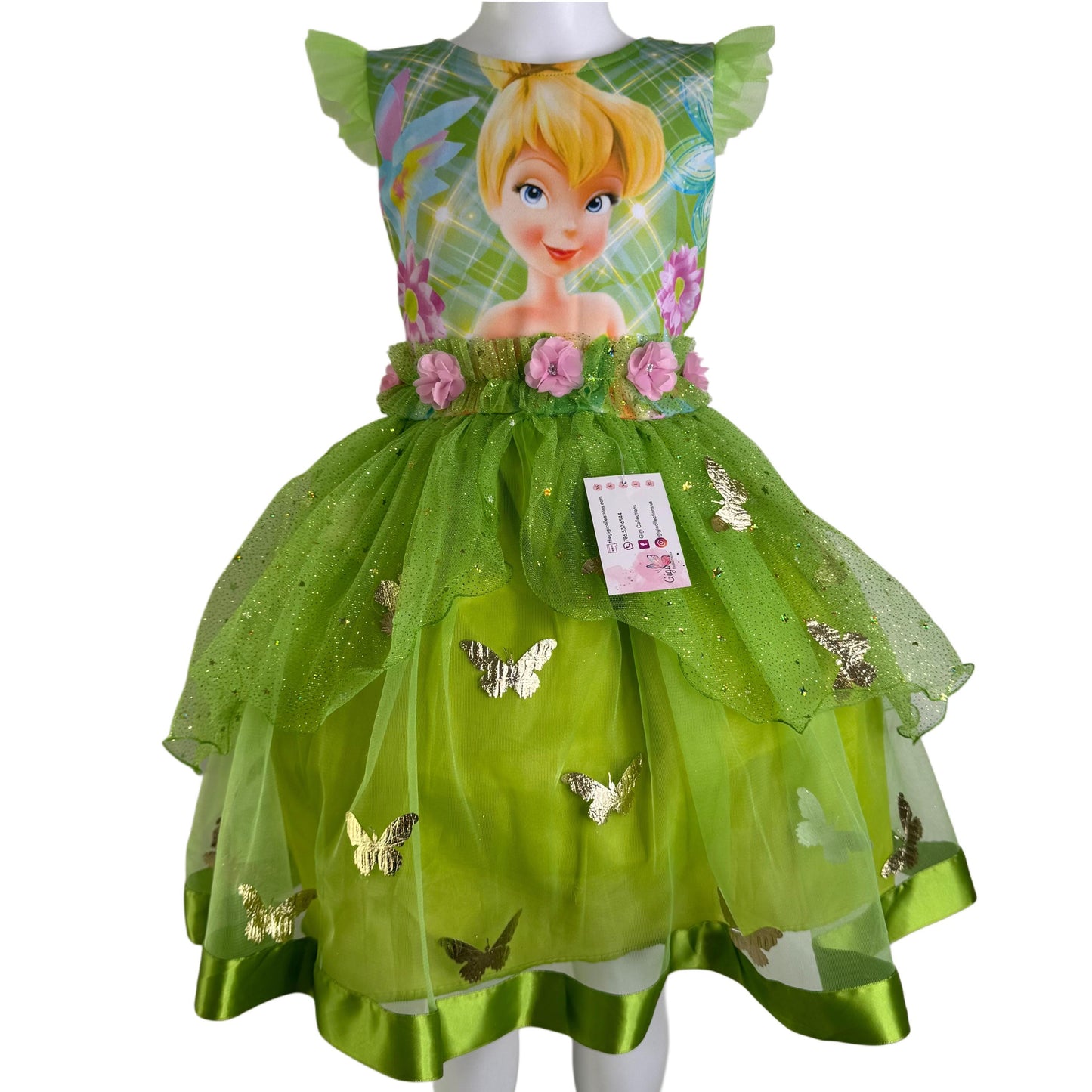 Tinker Bell Birthday Dress – Vestido de Campanita para Niñas, Fairy Princess Party Outfit