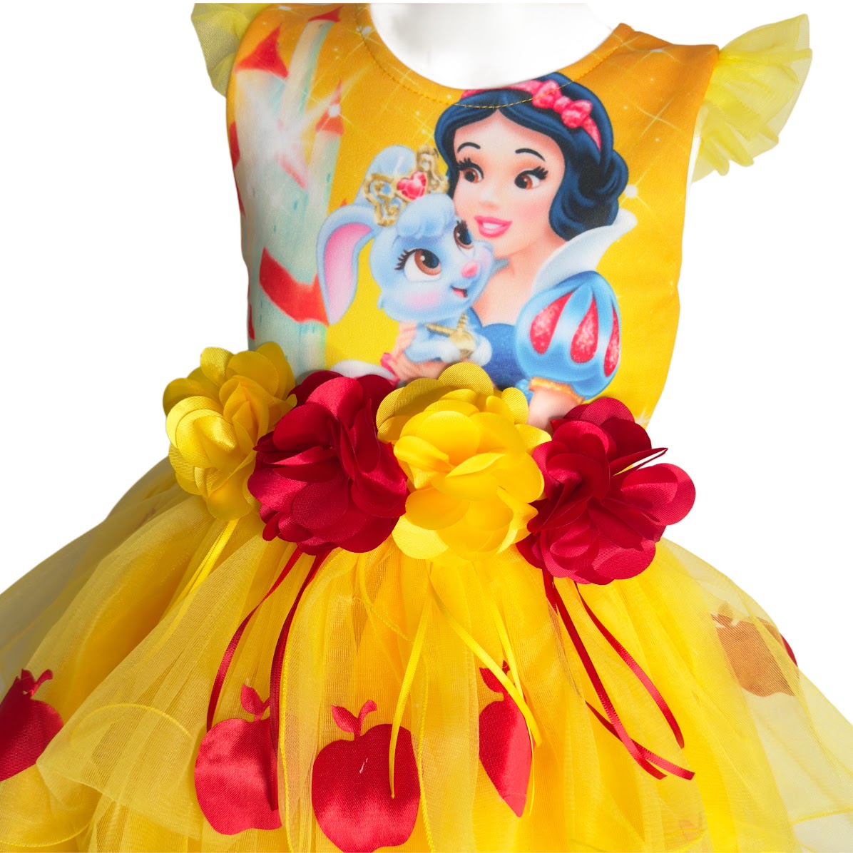 Snow White Inspired Birthday Dress – Handmade Yellow Tutu with Crown