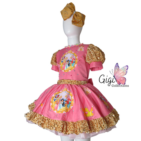 Pink Princess Party Dress – Handmade Tutu Outfit with Sparkle Details