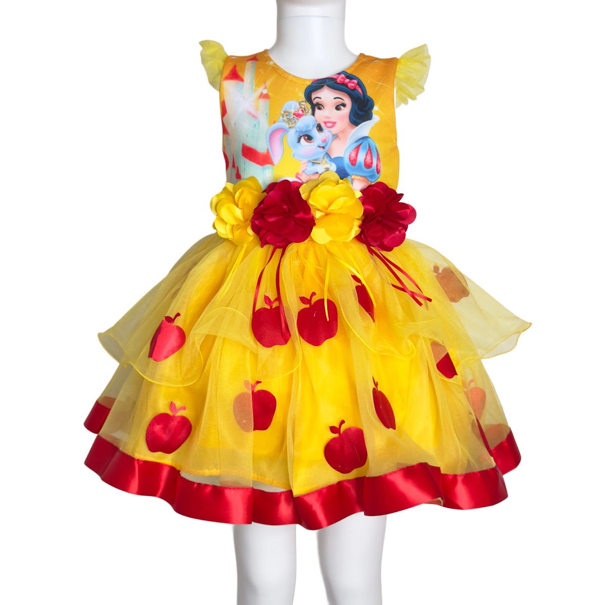 Snow White Inspired Birthday Dress – Handmade Yellow Tutu with Crown