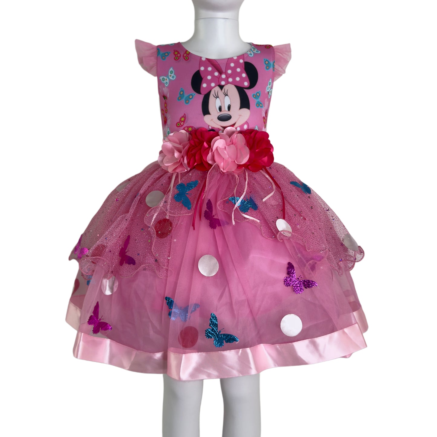 Pink Minnie tutu dress for girls | Birthday costume with ears headband and bow | Toddler princess party outfit