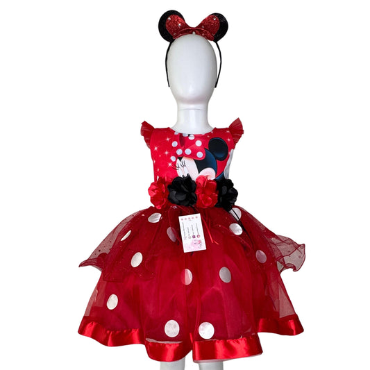 Minnie Mouse Red Polka Dot Birthday Dress with Ears